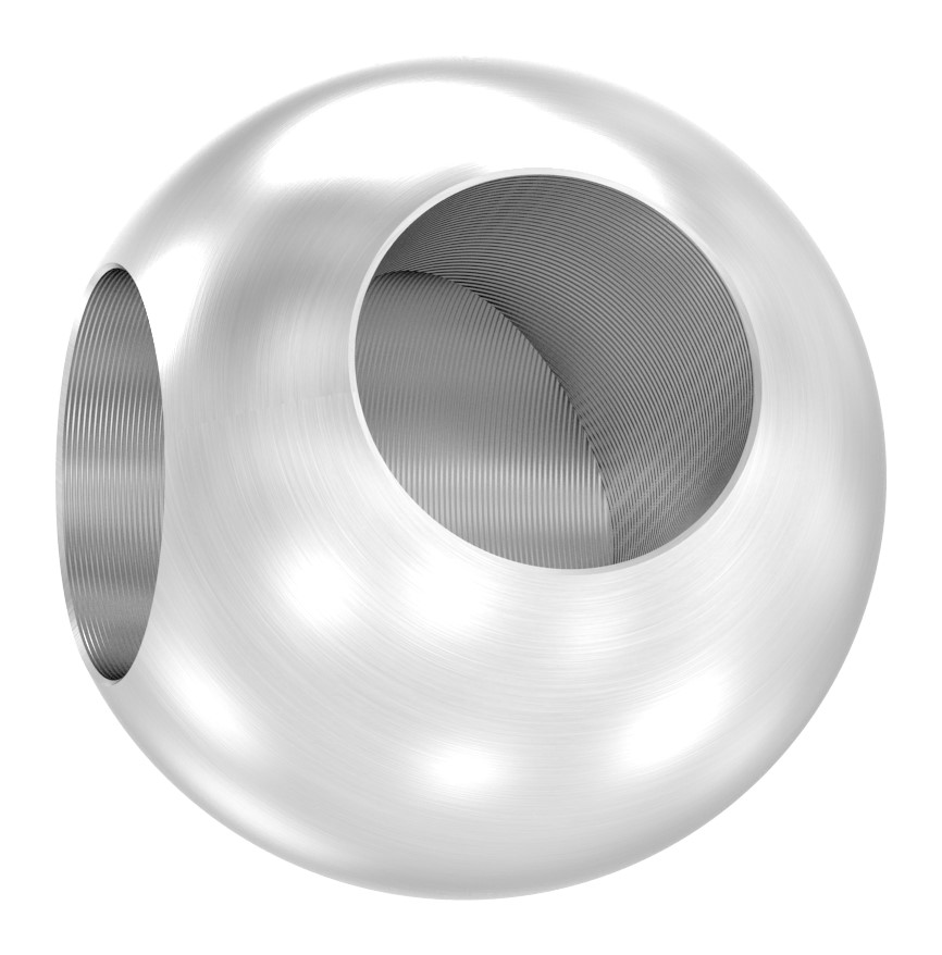 Vollkugel Ø 25mm mit 2x 12,2mm Bohrungen 90°, V2A