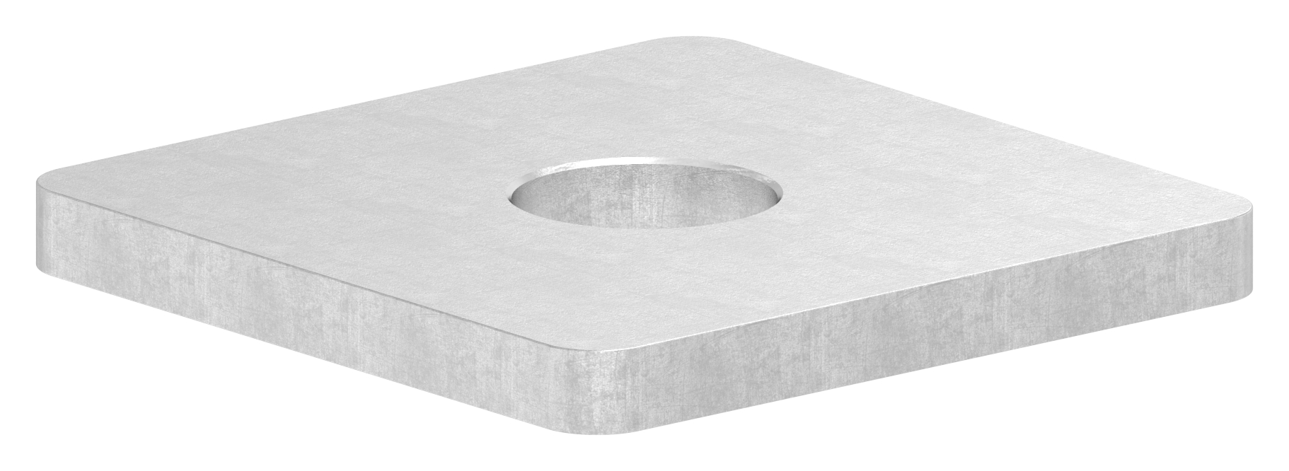Flachkappe 40 x 40 x 4,0mm mit Bohrung 12,1mm, Stahl roh
