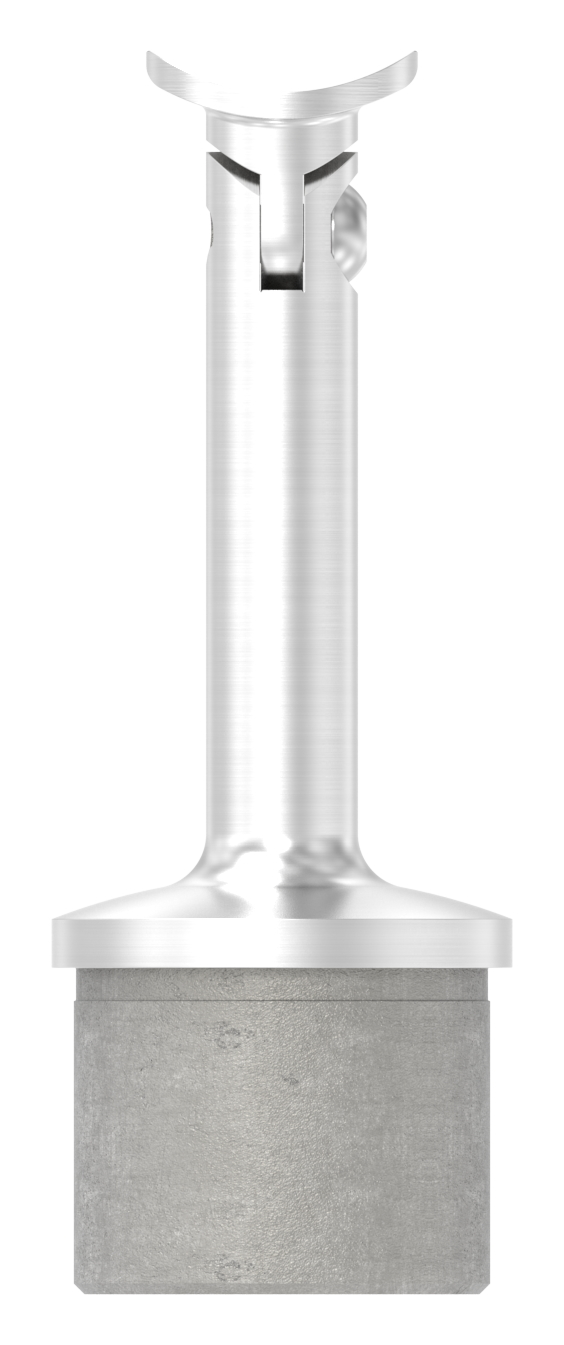 Rohrabschlussstopfen mit Gelenk und Platte, für 42,4x2,0mm, V2A