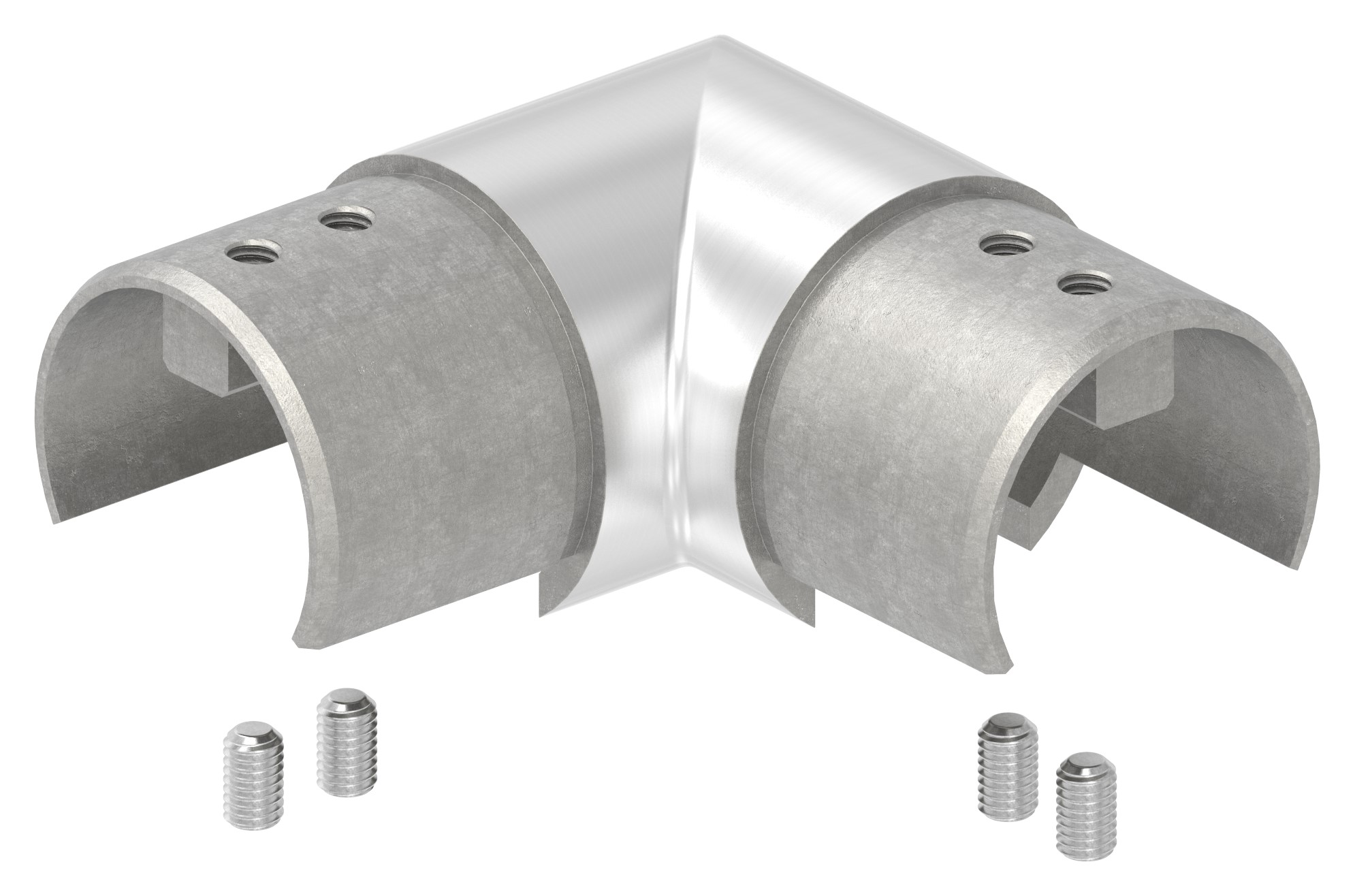 Eckbogen horizontal, für 48,3mm, V2A, Verlaufsecke Eckbogen horizontal, für 48,3mm, V2A, Verlaufsecke