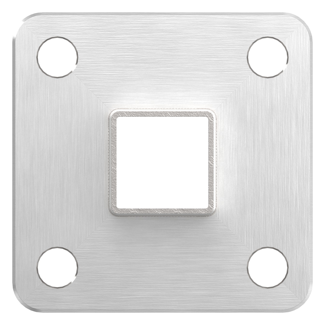 Wand- und Bodenanker mit Rändelung, für Rohr 40x40x2,0mm, V4A