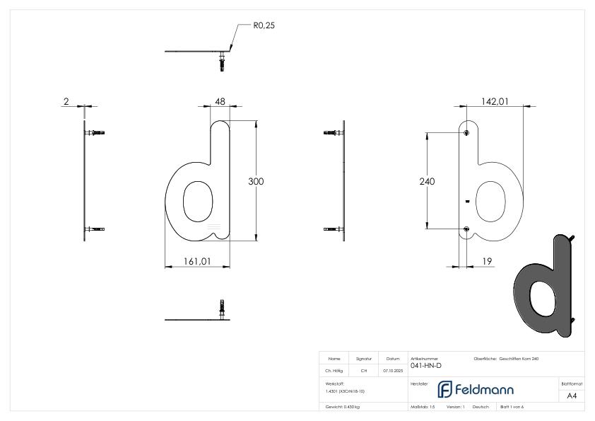 Hausnummer d - "groß", V2A