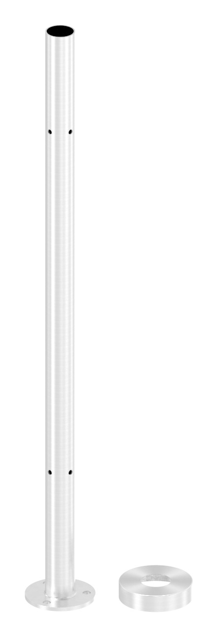 Edelstahlpfosten V2A zur Bodenmontage, H: 880mm