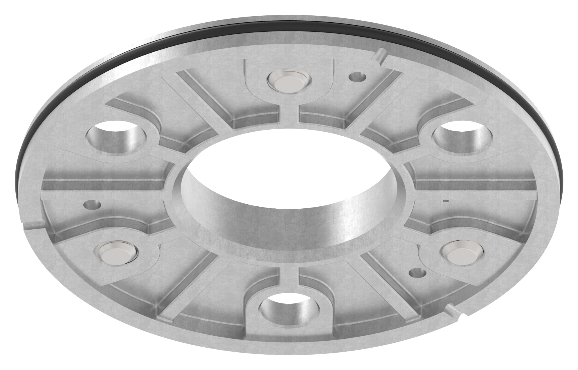 Ankerplatte, Ø 123,5x8mm für 48,3mm Rohr, roh, V2A