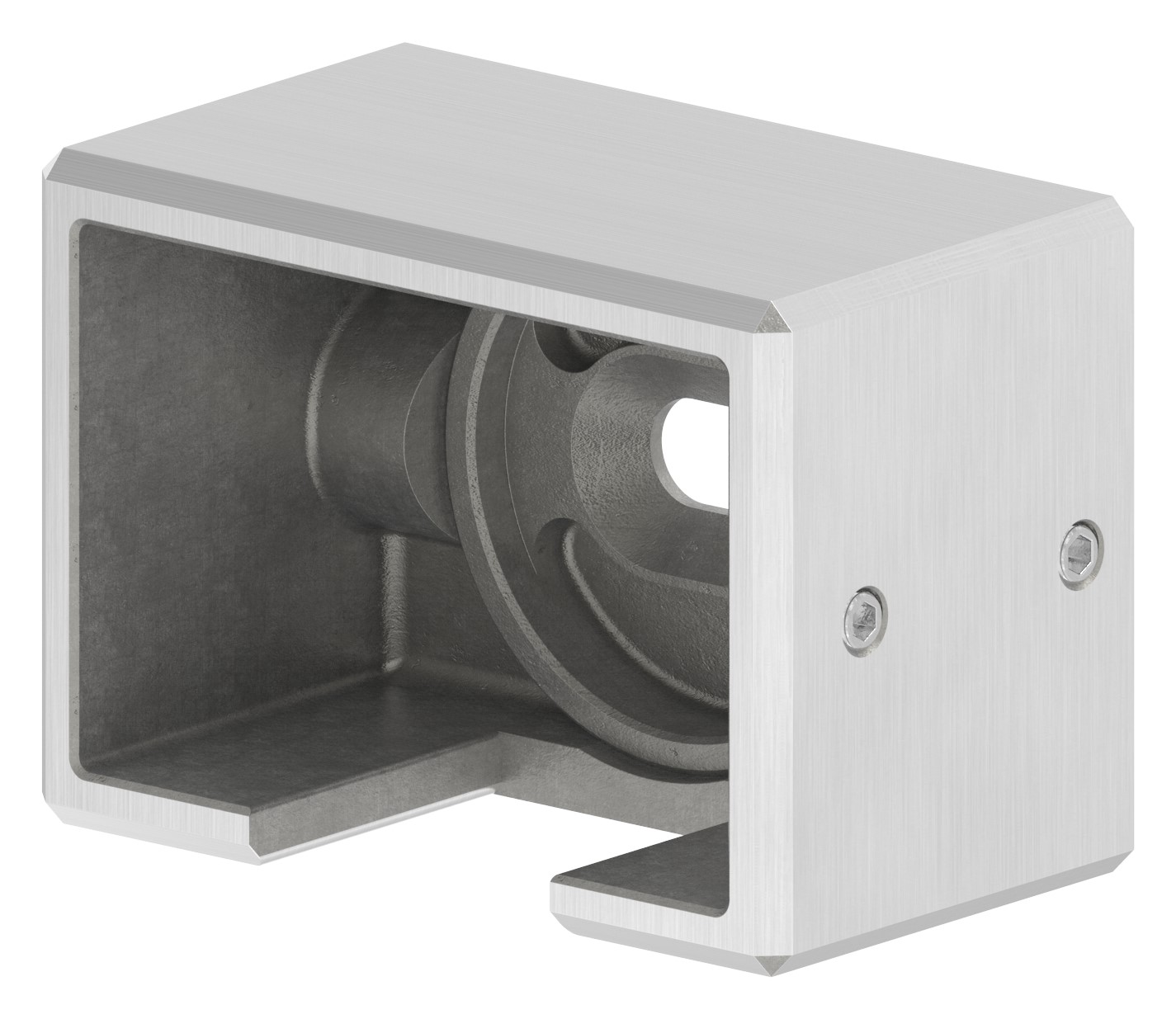 Wandbefestigung für Nutrohr 60x40mm, rechts, V4A