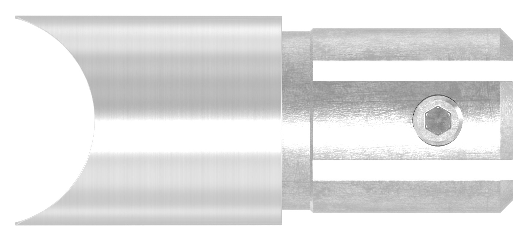 Anschlussstück 90°, Anschluss oben: 33,7mm, V2A