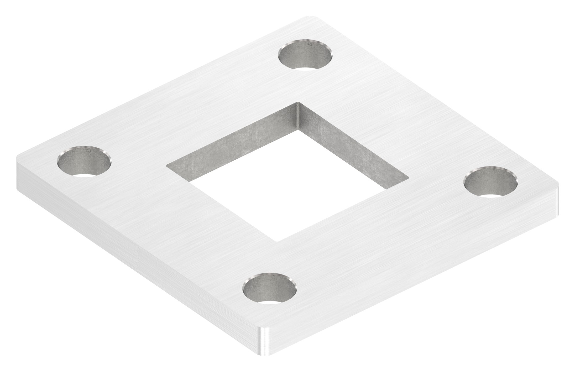 Ankerplatte, 68x68x6mm, mit Längsschliff, V2A