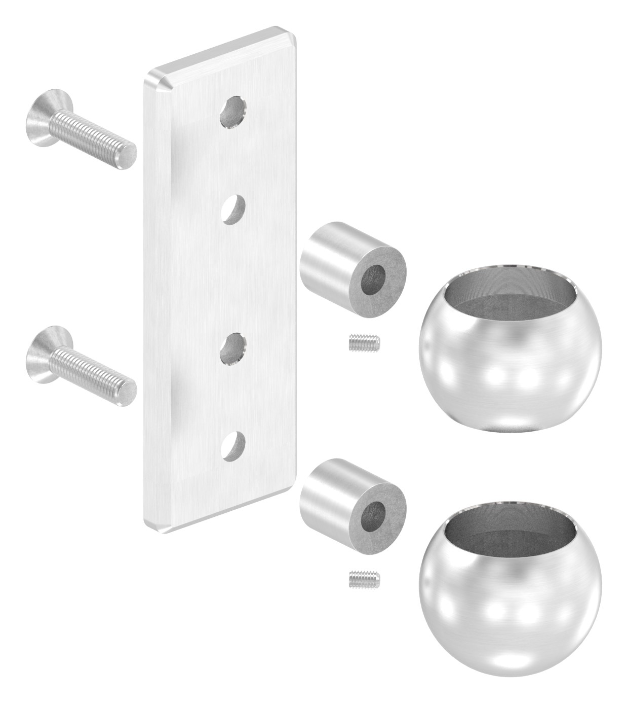 Wandbefestigung für Geländerpfosten 42,4mm, V2A