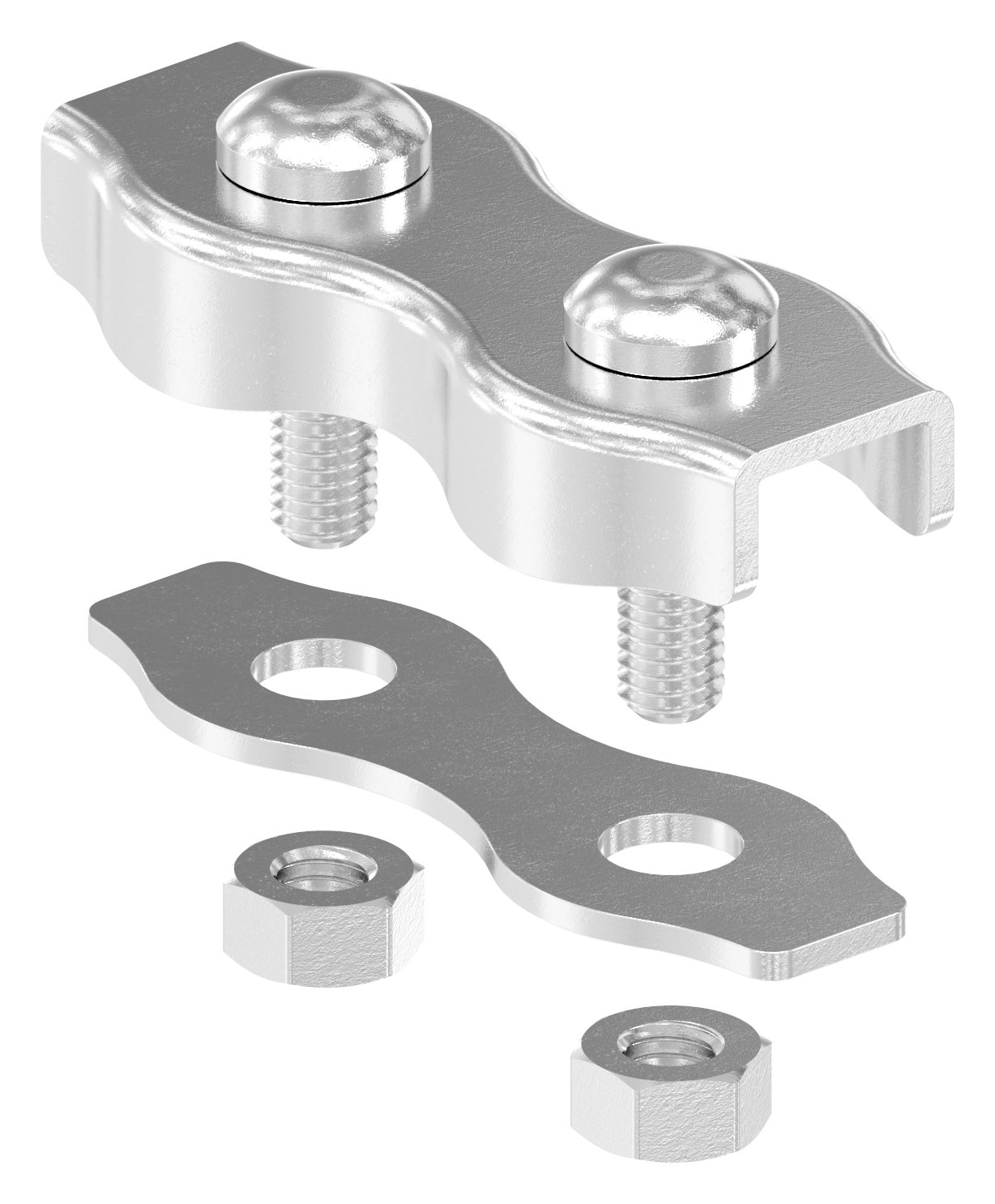 Duplexklemmen für Seil 6mm, V4A Duplexklemmen für Seil 6mm, V4A