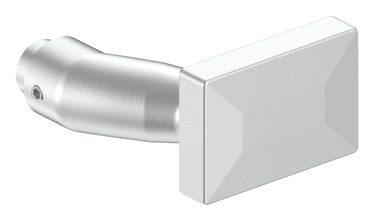 Türdrücker eckig, gekröpft, Aluminium
