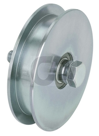 Schiebetorrolle mit U-Rille Ø 160mm, Rillenbreite 21mm, 2 Kugellager, verzinkt