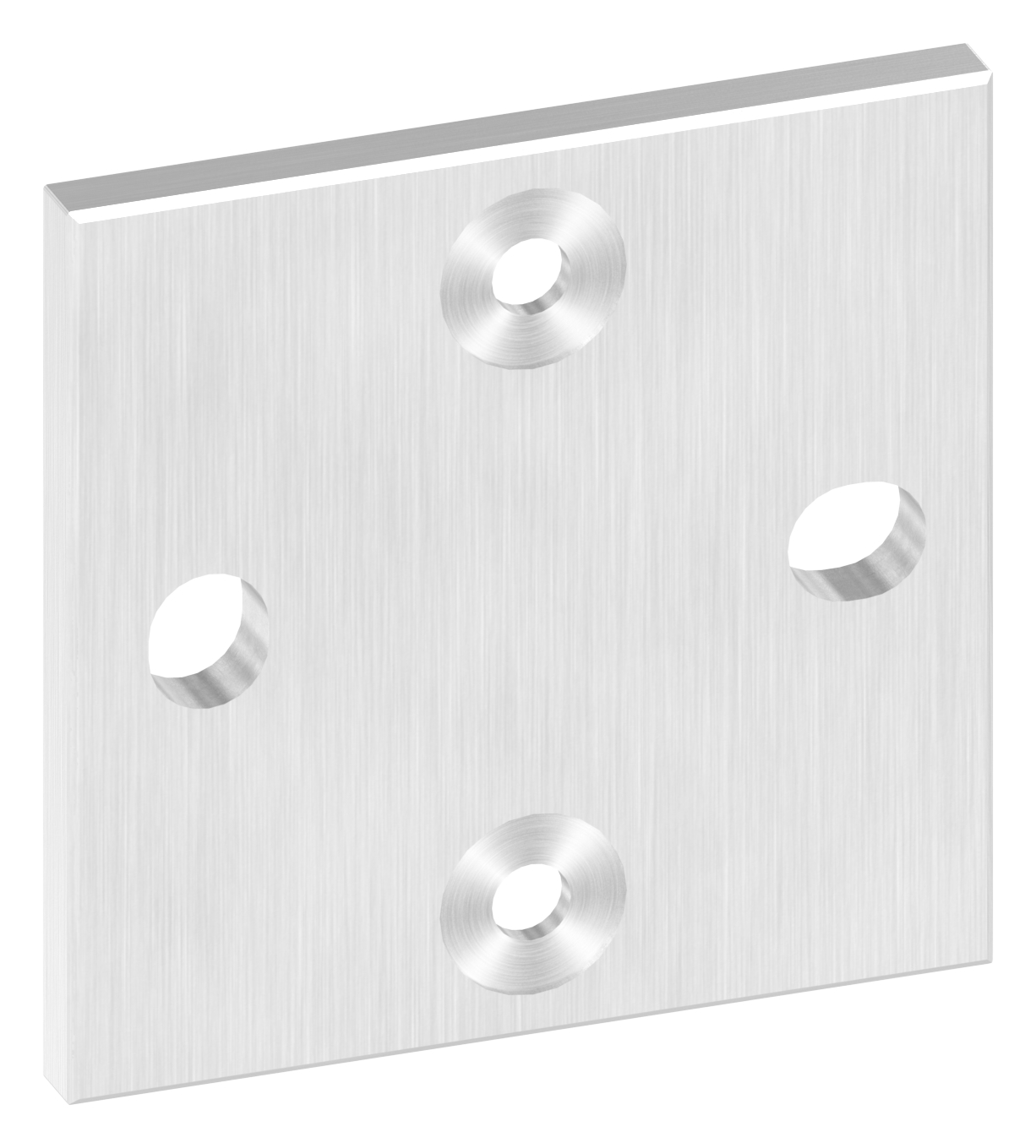 Ankerplatte, 100x100x8mm mit Fase, V2A