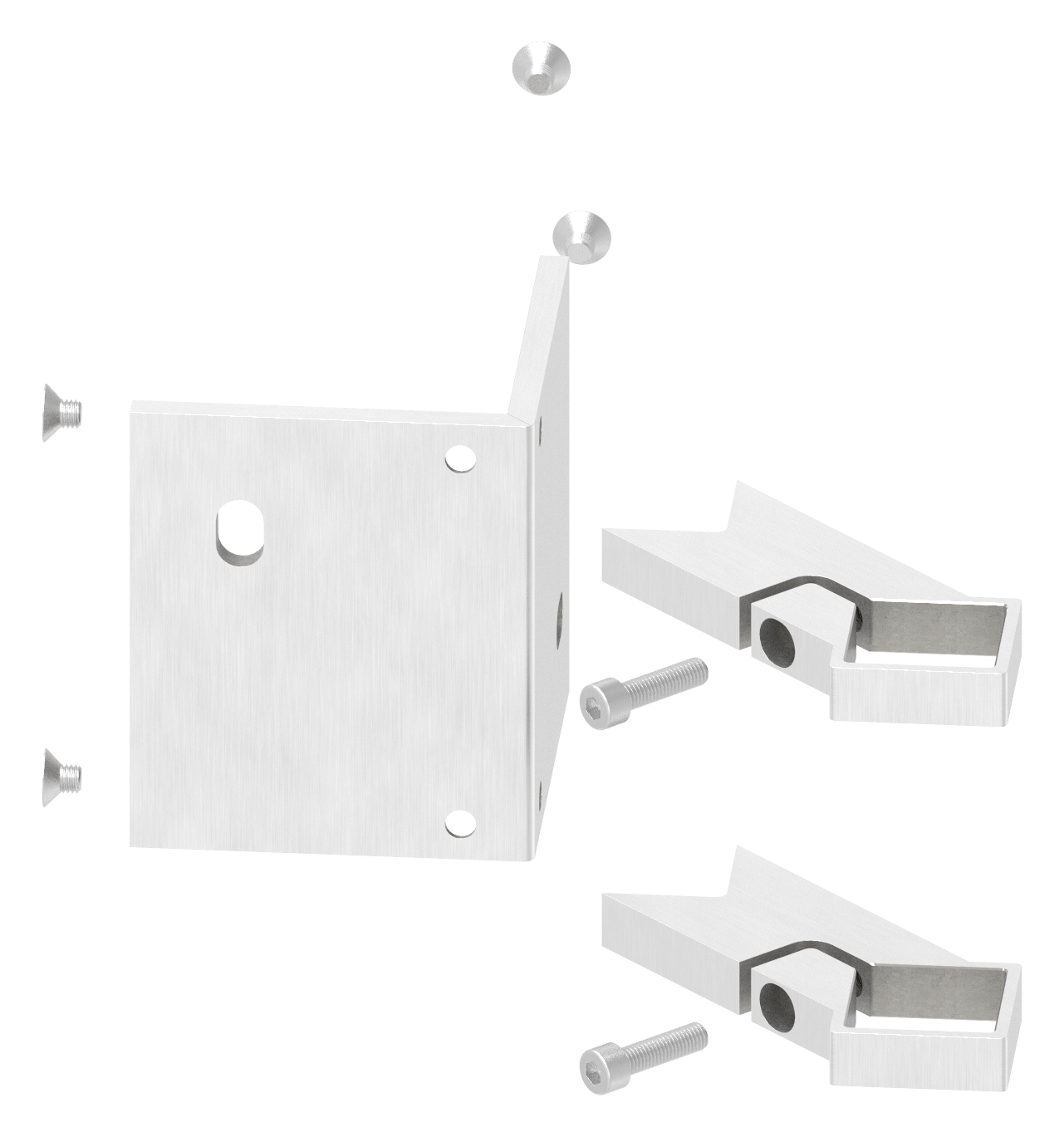 Wandbefestigung als Außenecke für Pfosten 40x40mm, V2A