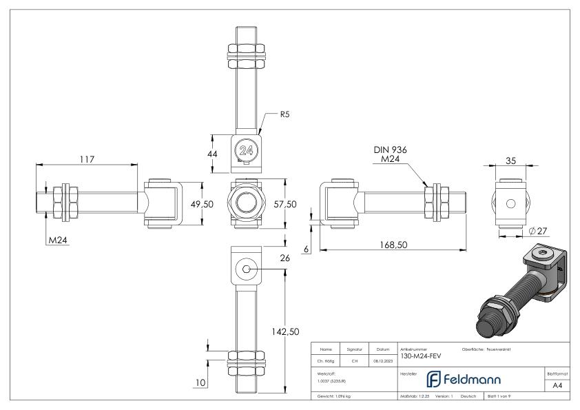Torband M24, feuerverzinkt
