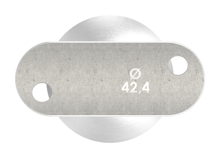 Rohrabschlussstopfen für Rohr 42,4x2,0mm, Handlaufanschlussplatte: 42,4mm, V4A
