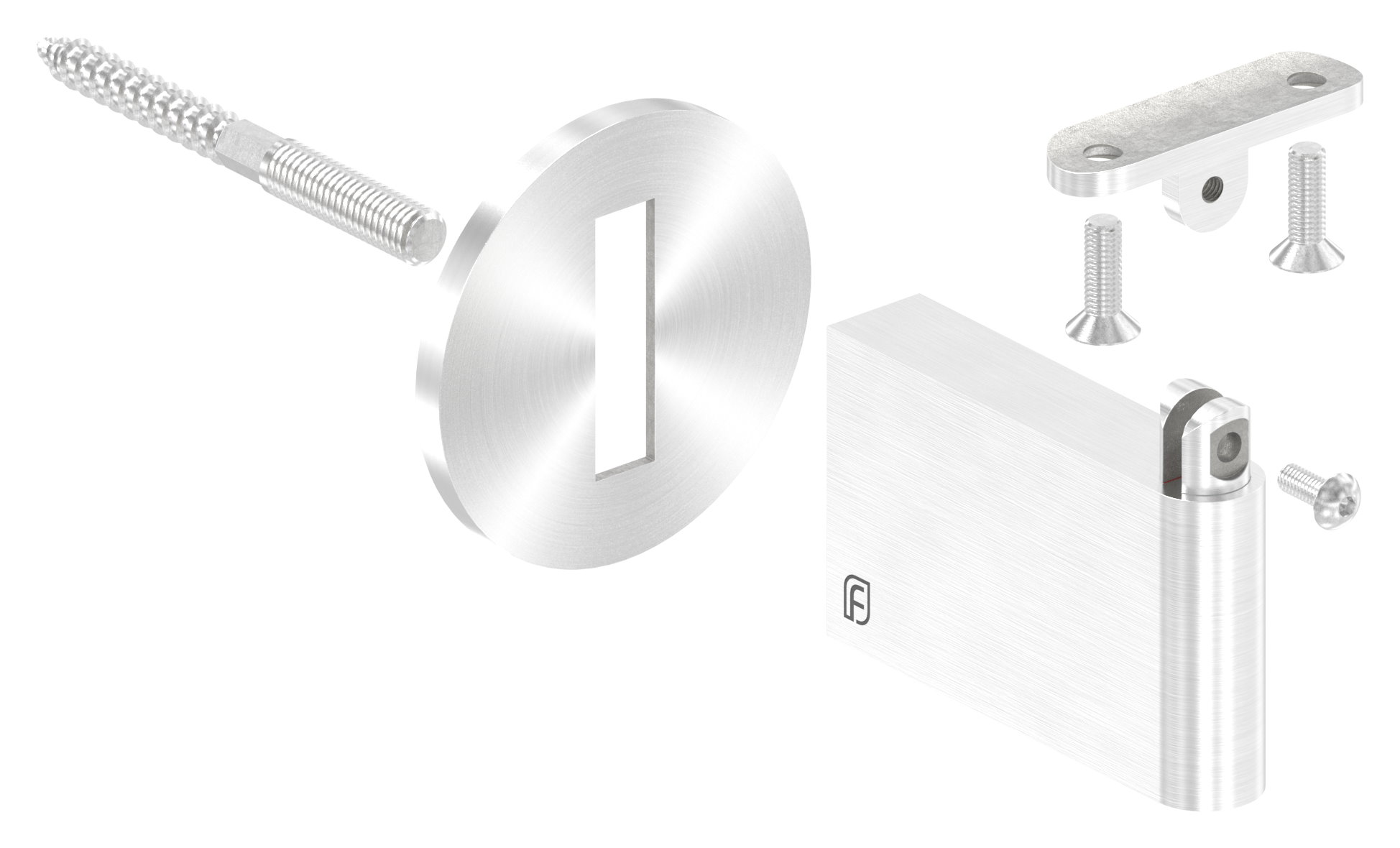 Sensa Design 2, für Rohr 42,4mm, mit Gelenk für Steigung, V2A