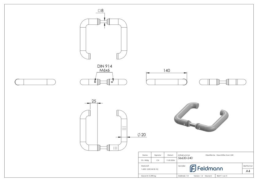 Türdrücker-Paar, V2A