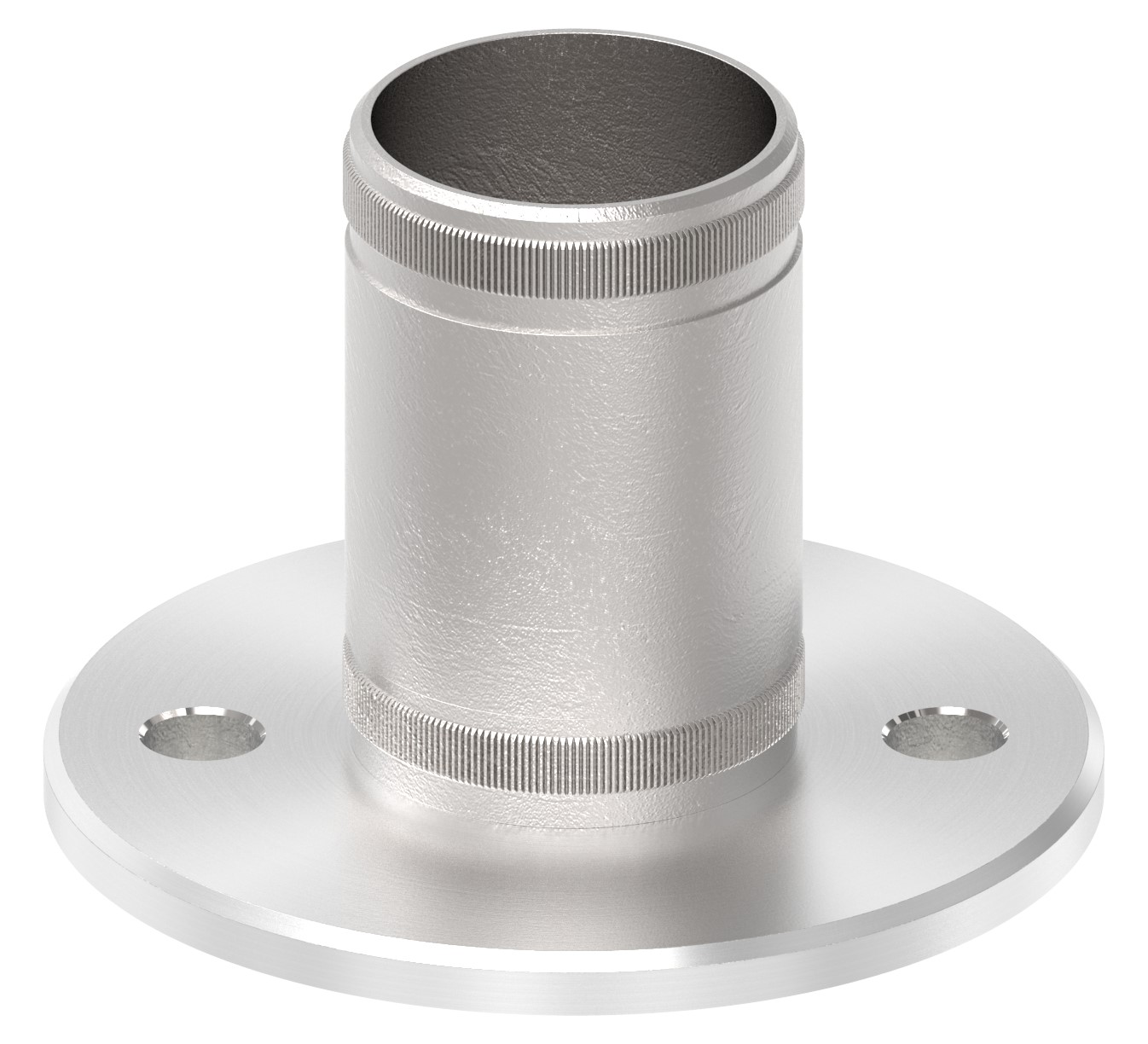 Wand- und Bodenanker mit Rändelung, für Rohr 48,3x2,5mm, V2A