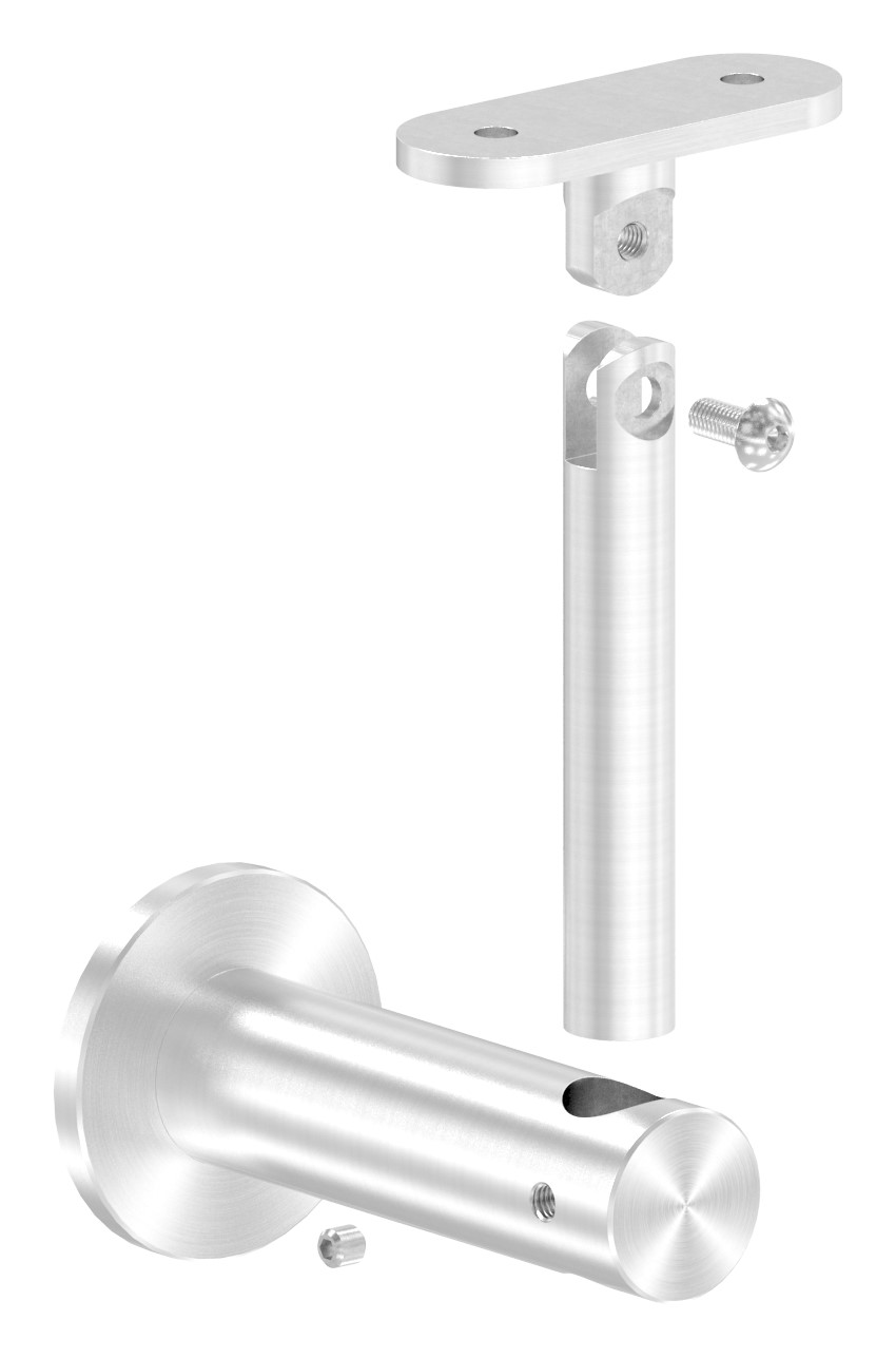 Handlaufhalter mit Gelenk, Handlaufanschlussplatte flach, V2A Handlaufhalter mit Gelenk, Handlaufanschlussplatte flach, V2A