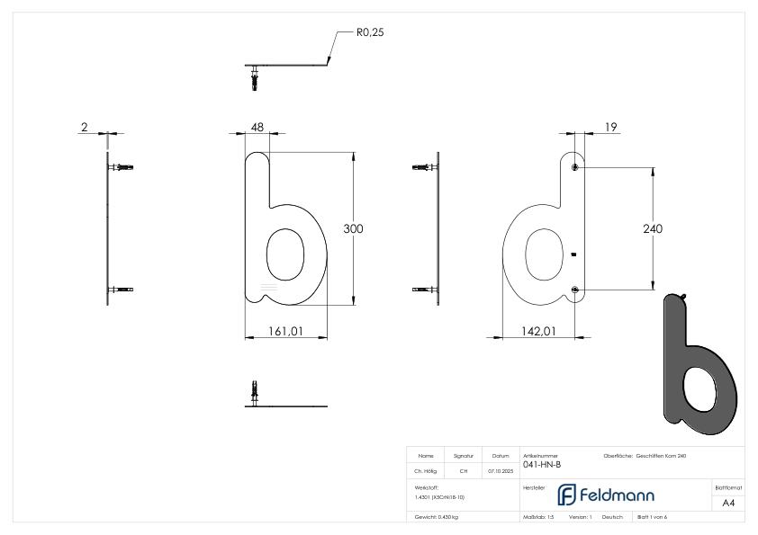 Hausnummer b - "groß", V2A