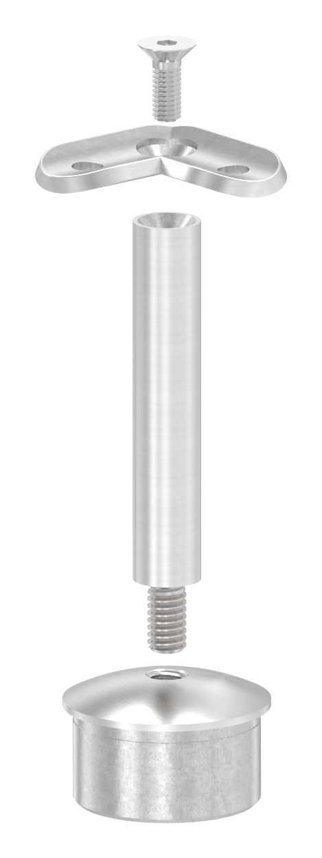 Rohrabschlussstopfen für Rohr 42,4x2,0mm, Handlaufanschlussplatte: 42,4mm, V2A