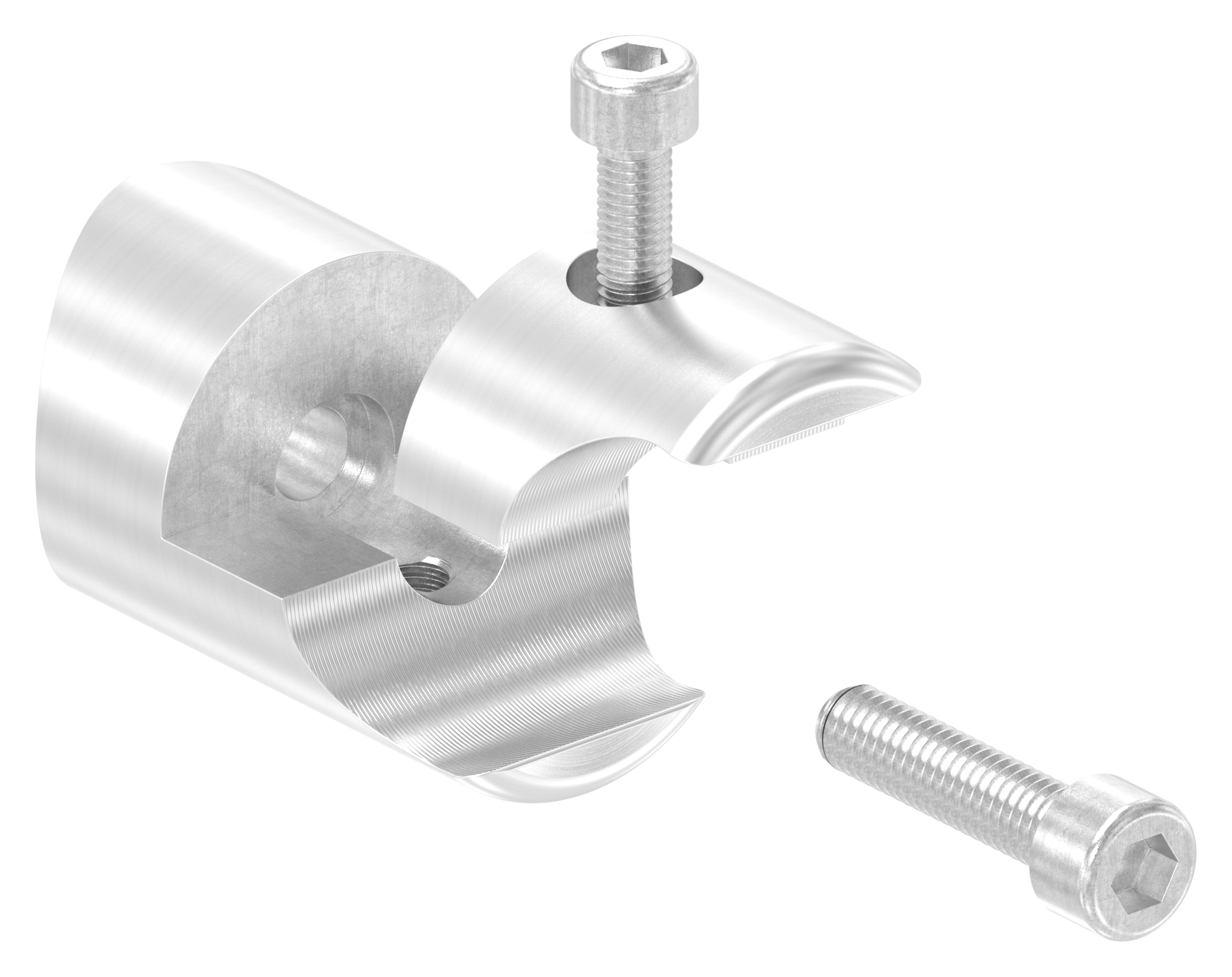 Halter für rundes Klemmprofil 21,3mm Anschluss: 42,4mm, V2A