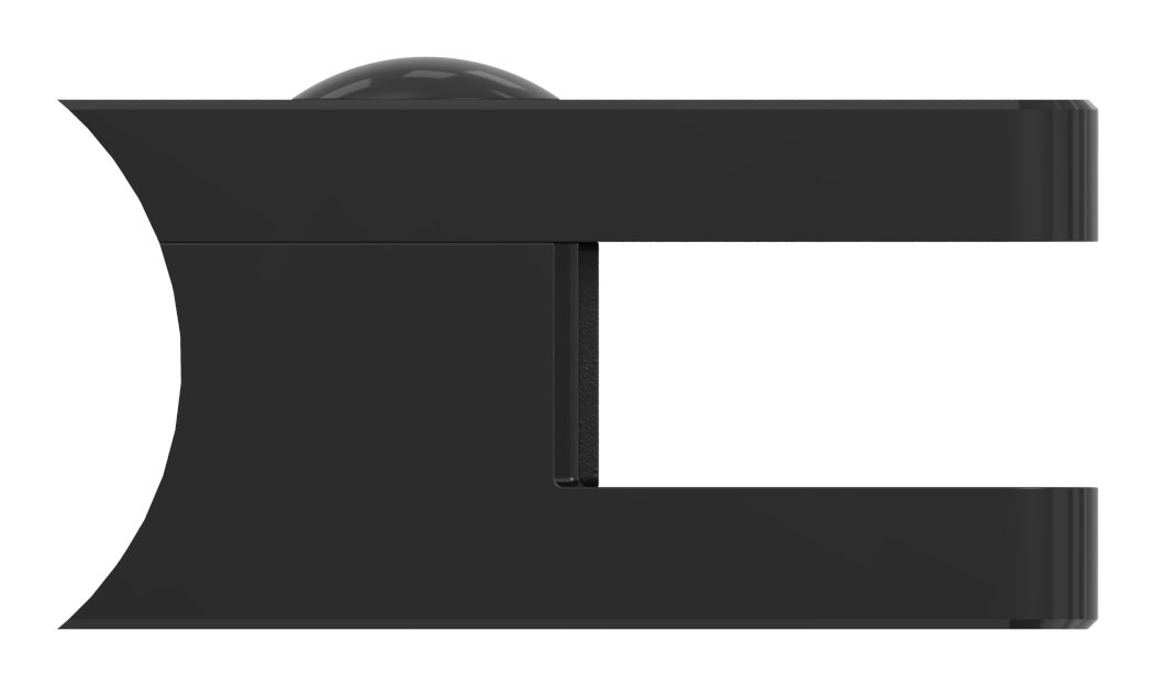 Glasklemme Mod. 31, Anschluss: 42,4mm, Zink roh pulverbeschichtet RAL 9005 matt