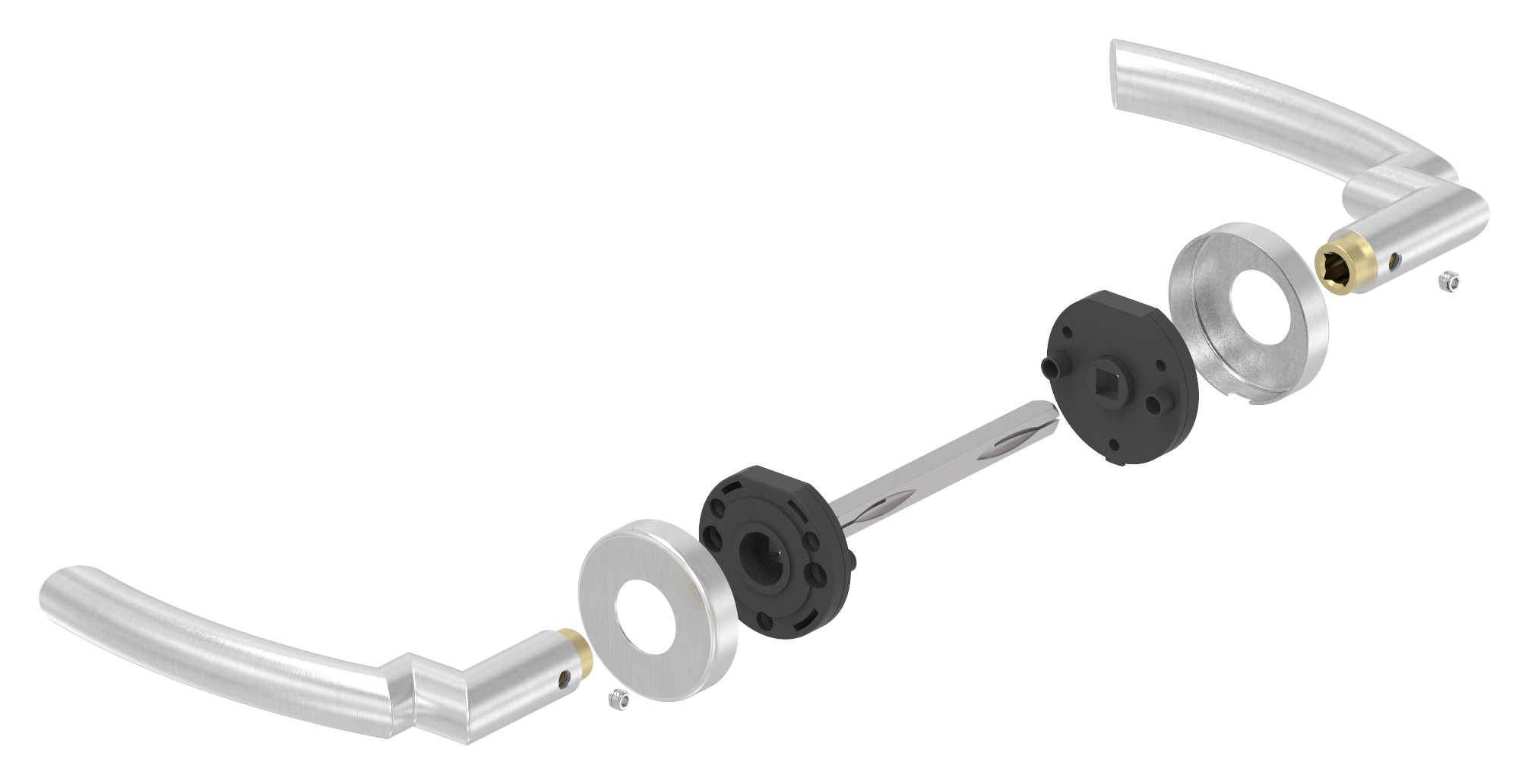 Türdrücker-Paar, drehbar, V2A