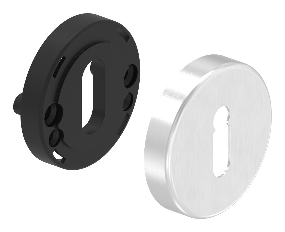 Schlüsselrosette-Paar, für Buntbart, V2A