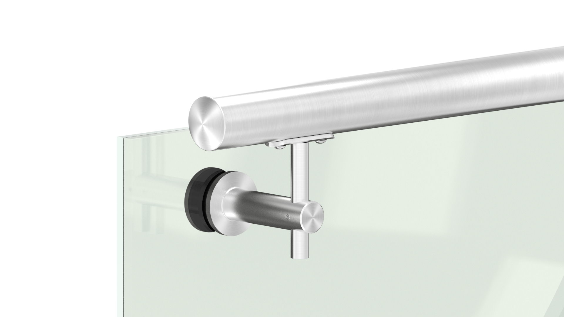 Handlaufhalter mit Gelenk, Handlaufanschlussplatte flach, V2A Handlaufhalter mit Gelenk, Handlaufanschlussplatte flach, V2A