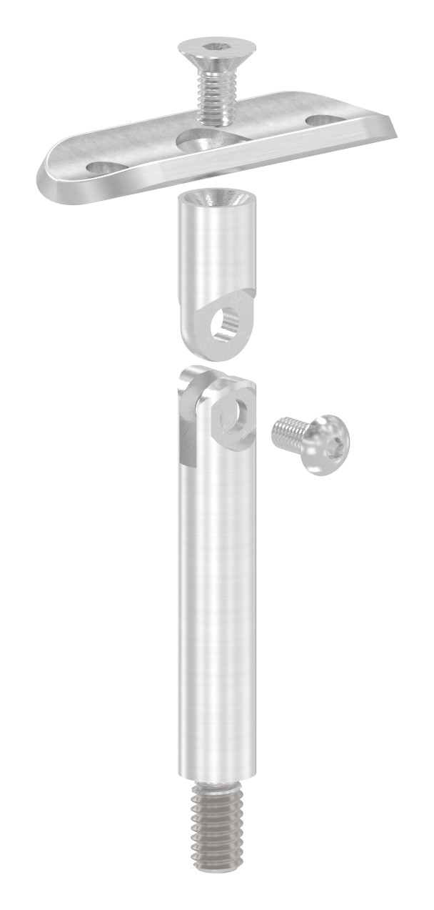 Gelenkstift Ø 12mm mit Handlaufanschlussplatte 33,7mm, V2A