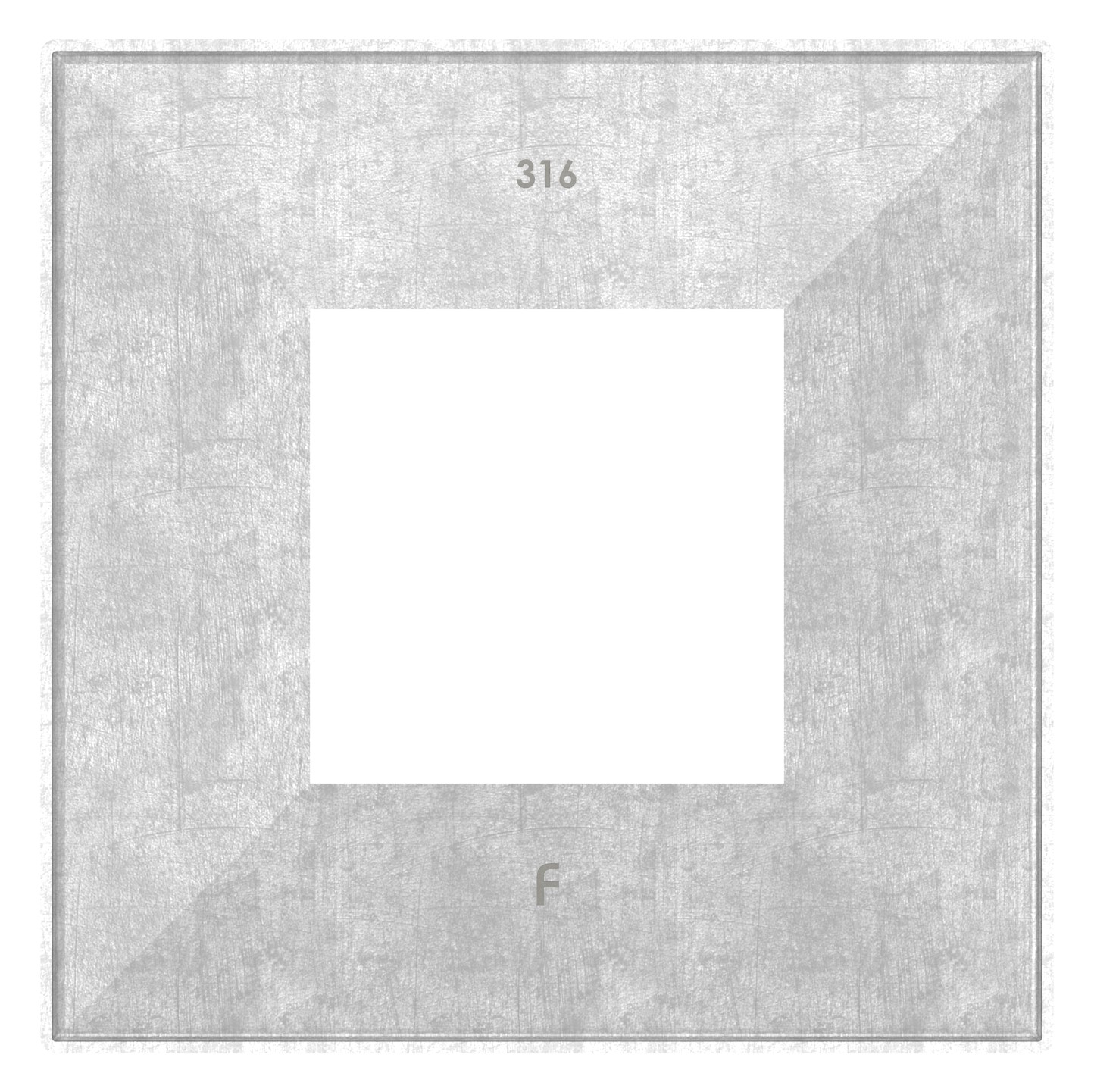 Abdeckrosette, 129x129x25mm für 60x60mm, V4A