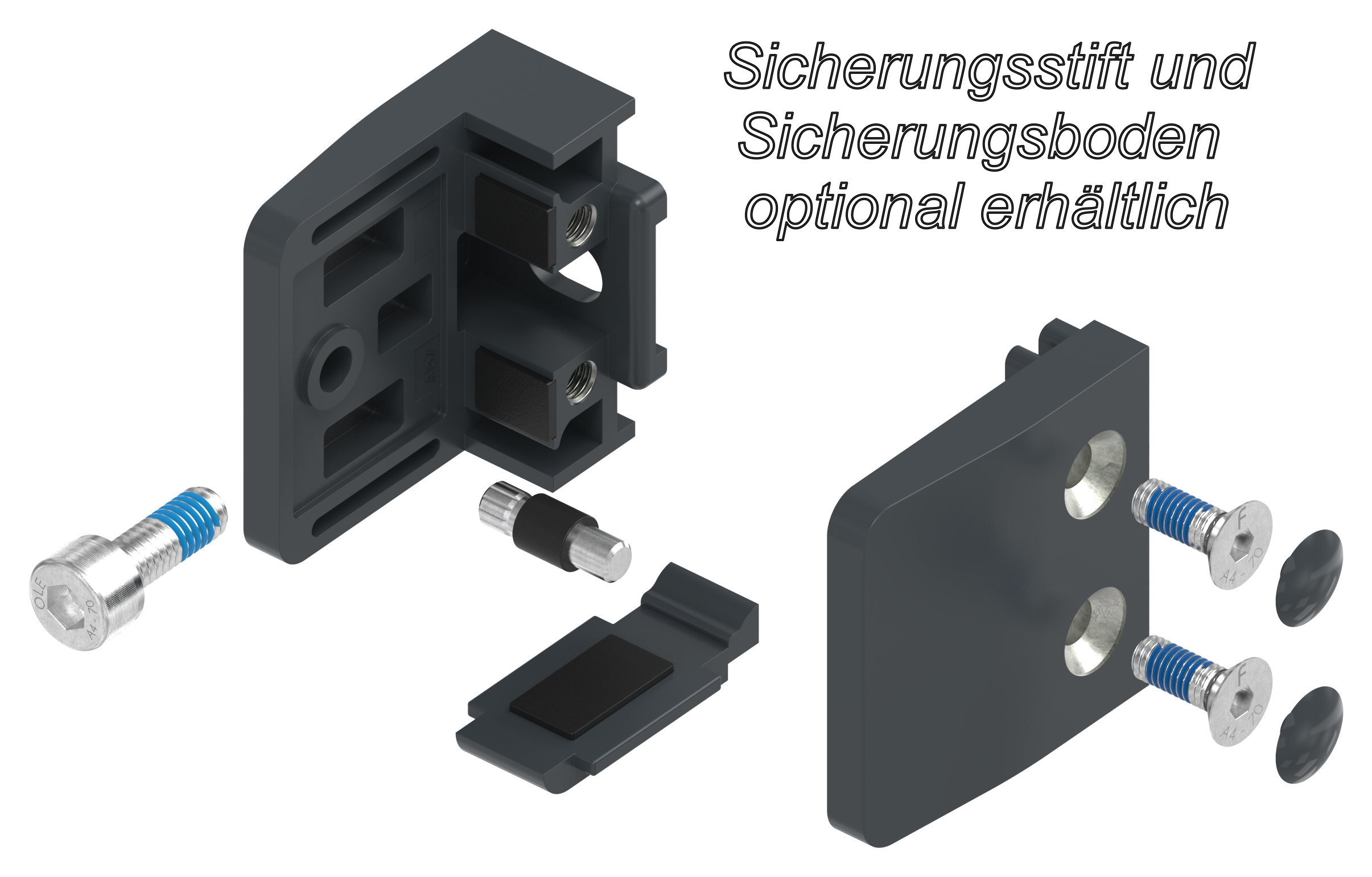 Glasklemme Mod. 34, Anschluss: gerade, Zink roh pulverbeschichtet RAL 7016 matt Glasklemme Mod. 34, Anschluss: gerade, Zink roh pulverbeschichtet RAL 7016 matt