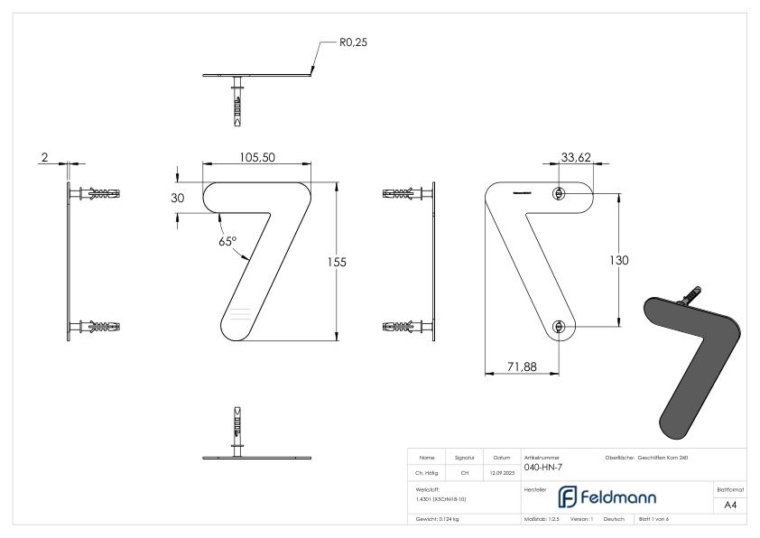 Hausnummer 7 - "klein", V2A