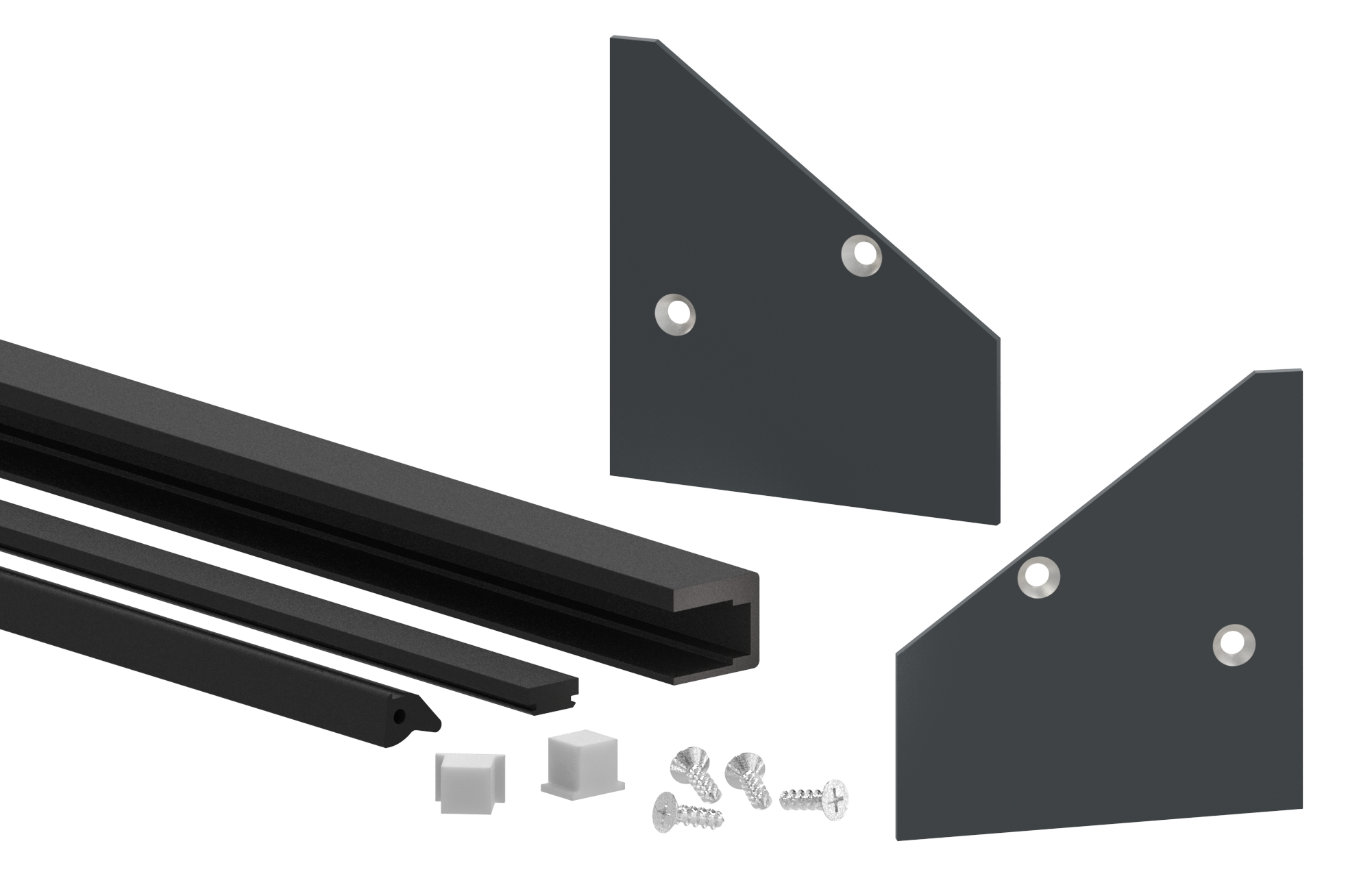 Montage-Set Glas 17,52mm eleganza canopy, für L: 2,005m