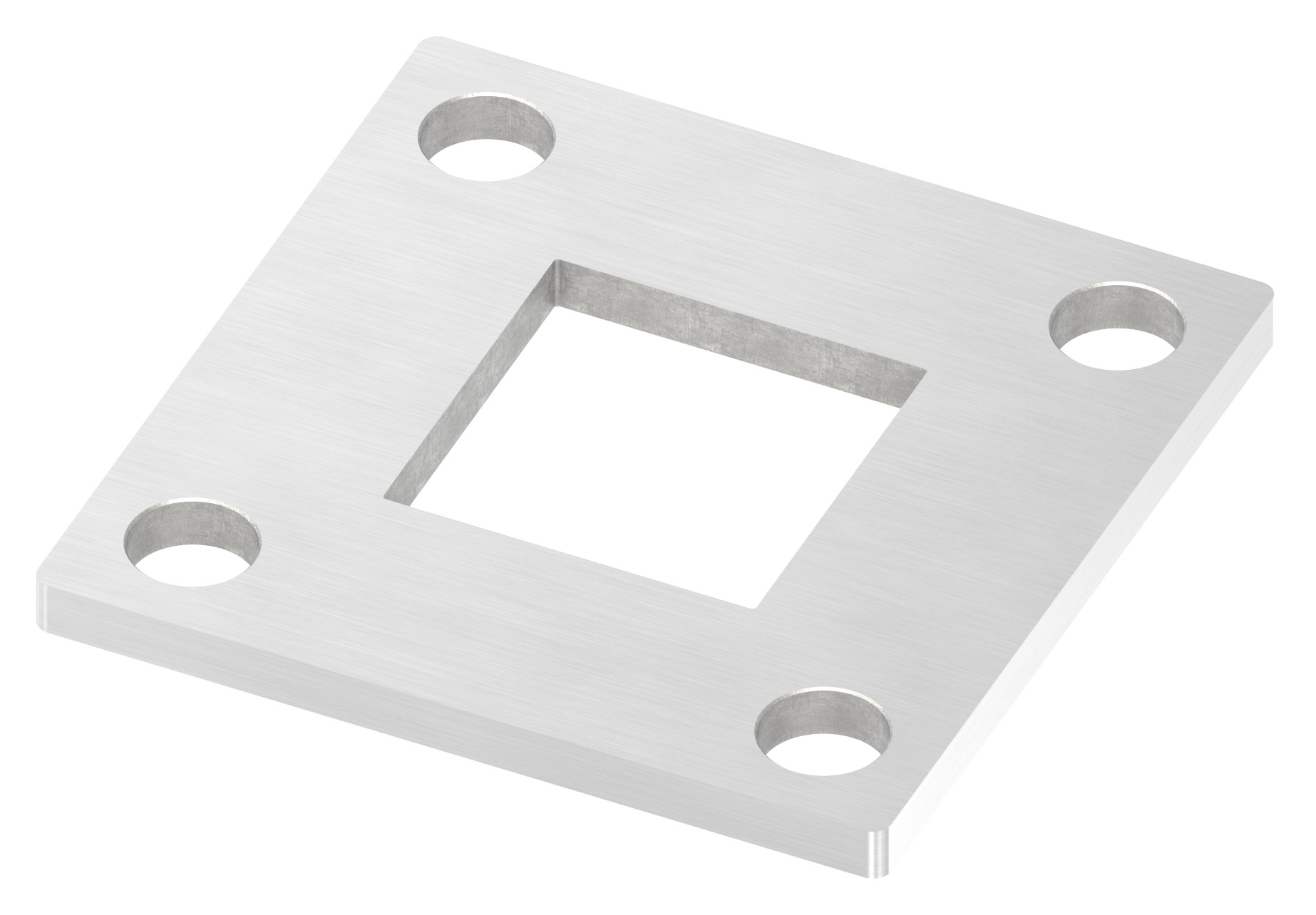 Ankerplatte, 92x92x6mm, mit Längsschliff, V2A