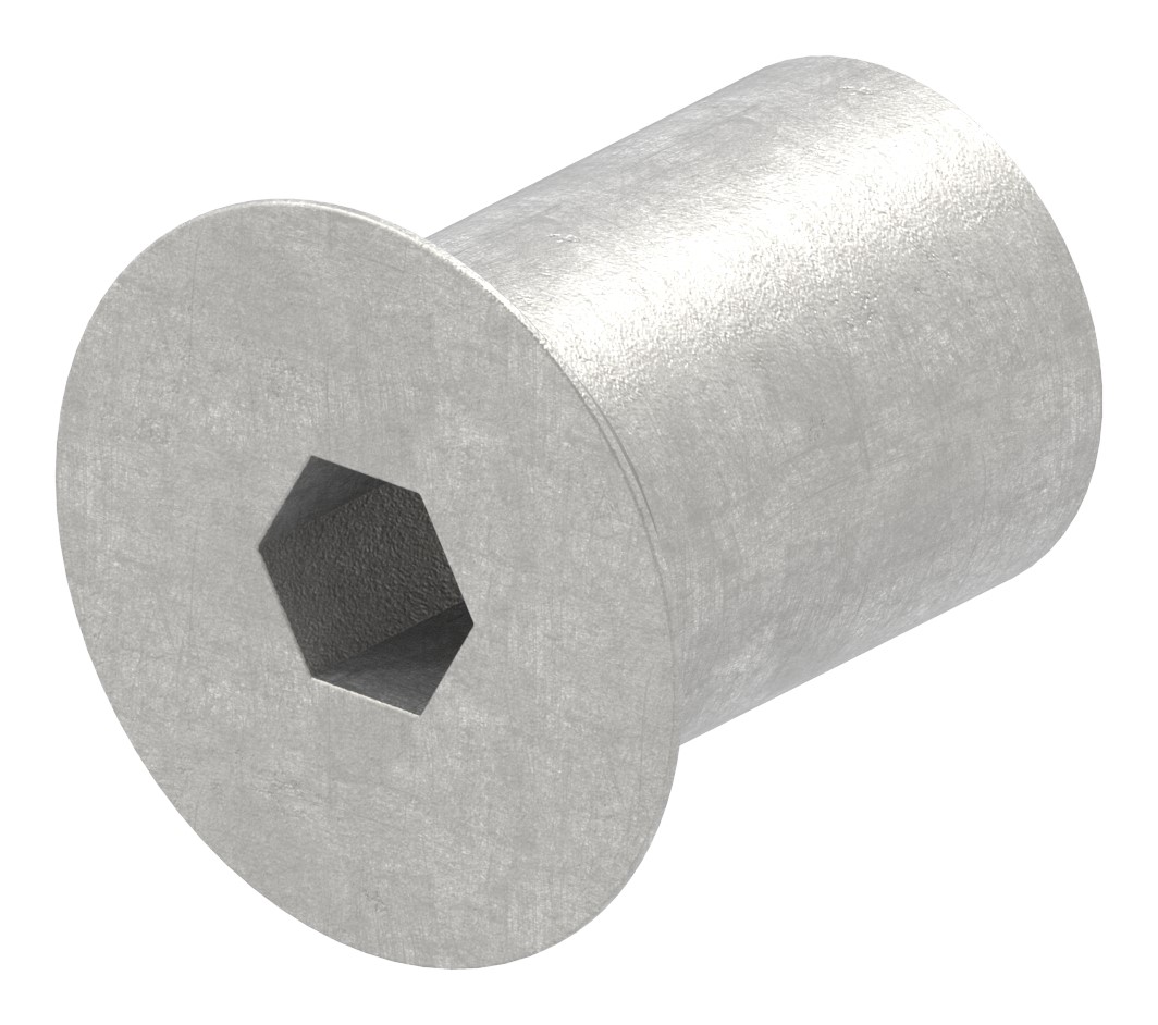 Hülsenmutter mit Senkkopf und ISK, M10x20, V2A