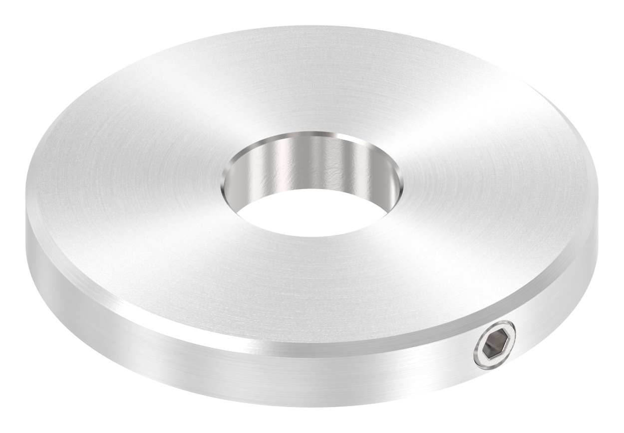Abdeckscheibe 40x5mm, mit Rundschliff und Fase, Bohrung 12,3mm, V2A