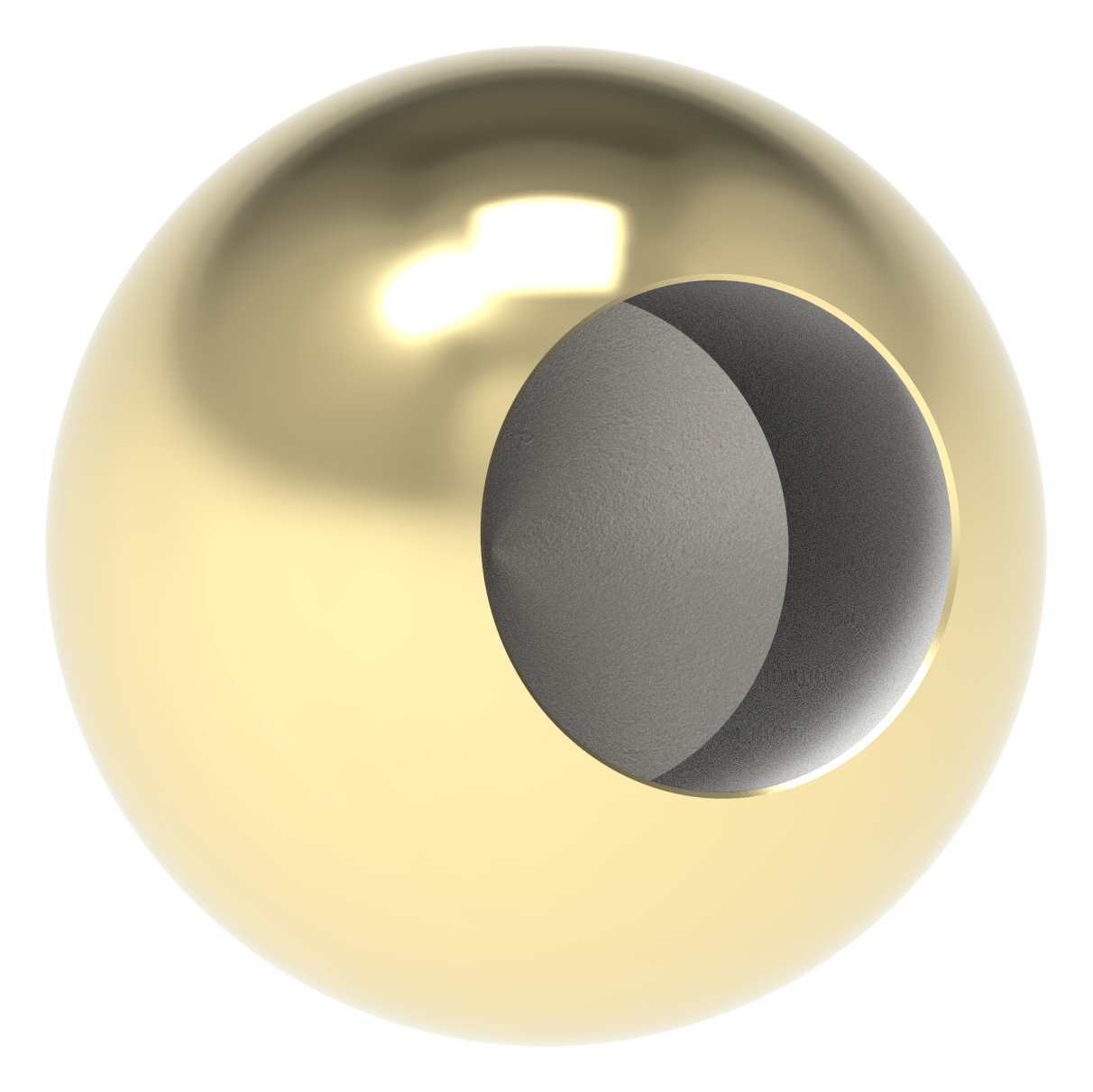 Messingkugel Ø 25mm mit Sackloch 12,8mm