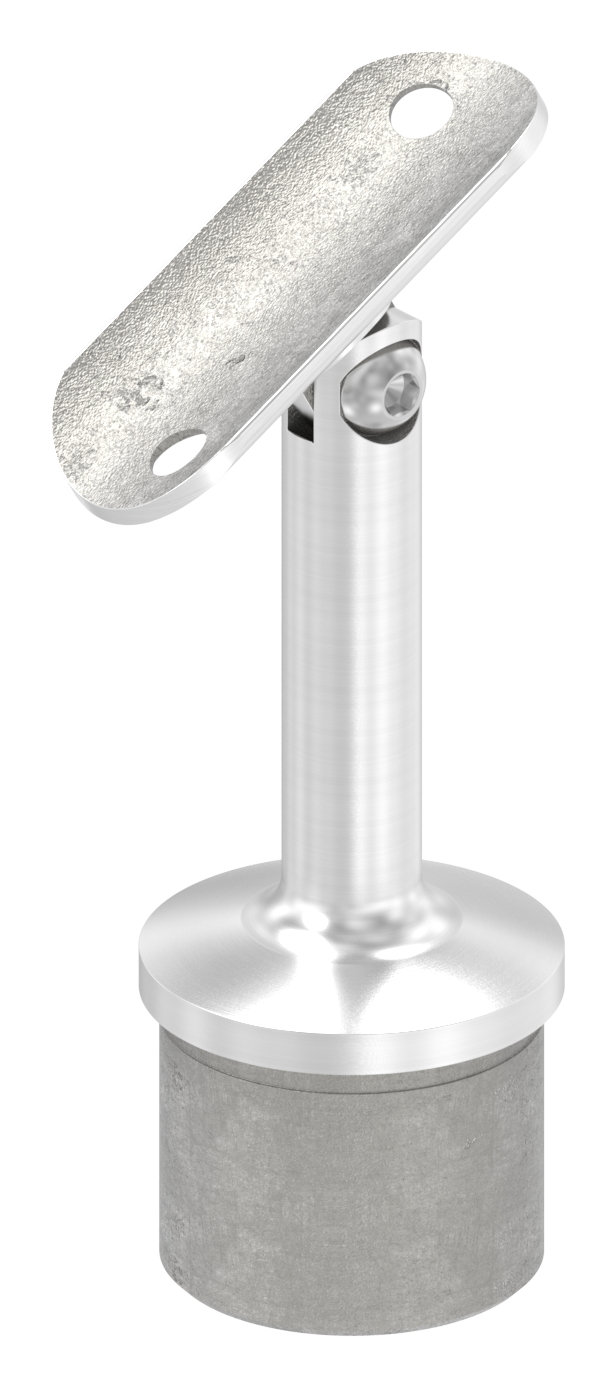 Rohrabschlussstopfen mit Gelenk und Platte, für 42,4x2,0mm, V4A