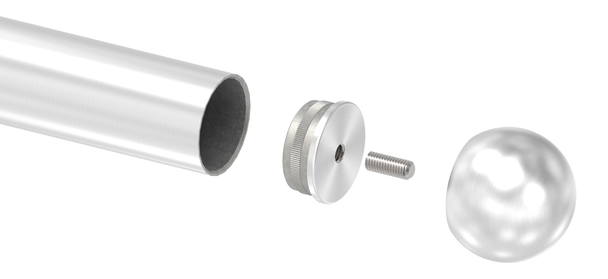 Rohrabschlusskugel hohl für 48,3mm Rohr, mit M8