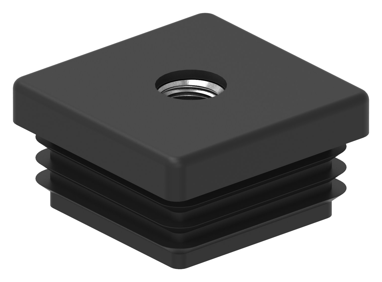 Kunststoffkappe für Quadratrohr 40x40mm, mit M10