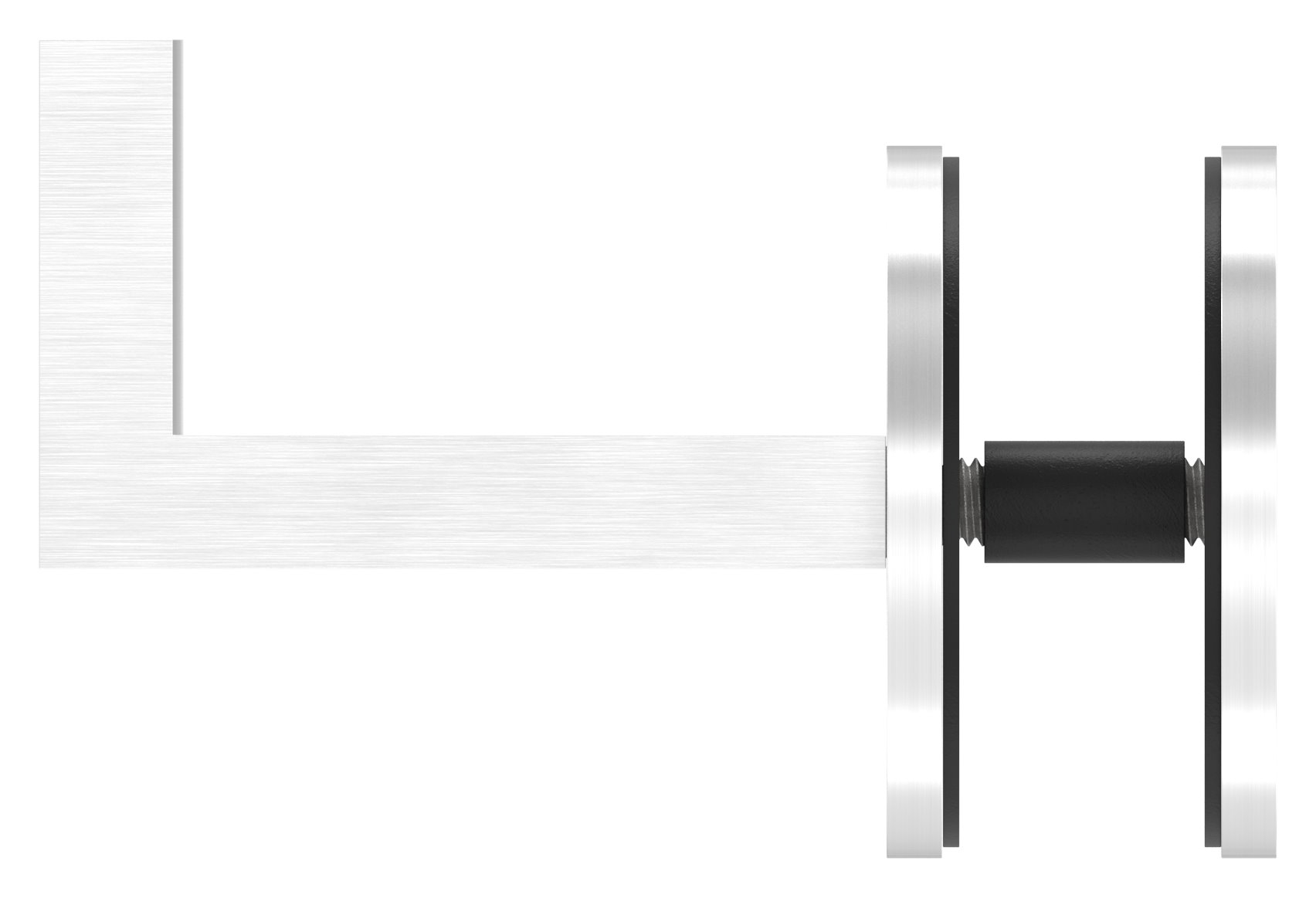 Sensa Design 1, flacher Anschluss, für Montage an Glas, V2A