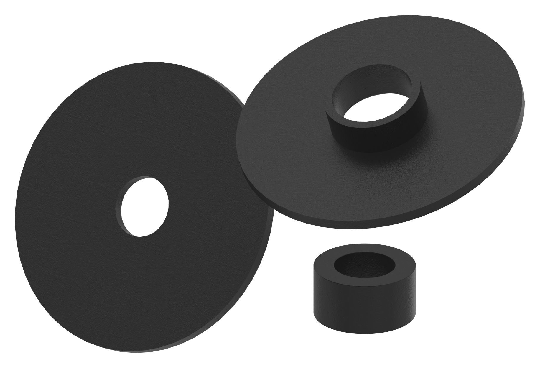 Oberteil für 52mm Glaspunkthalter, V2A, pulverbeschichtet in RAL 9005 schwarz matt