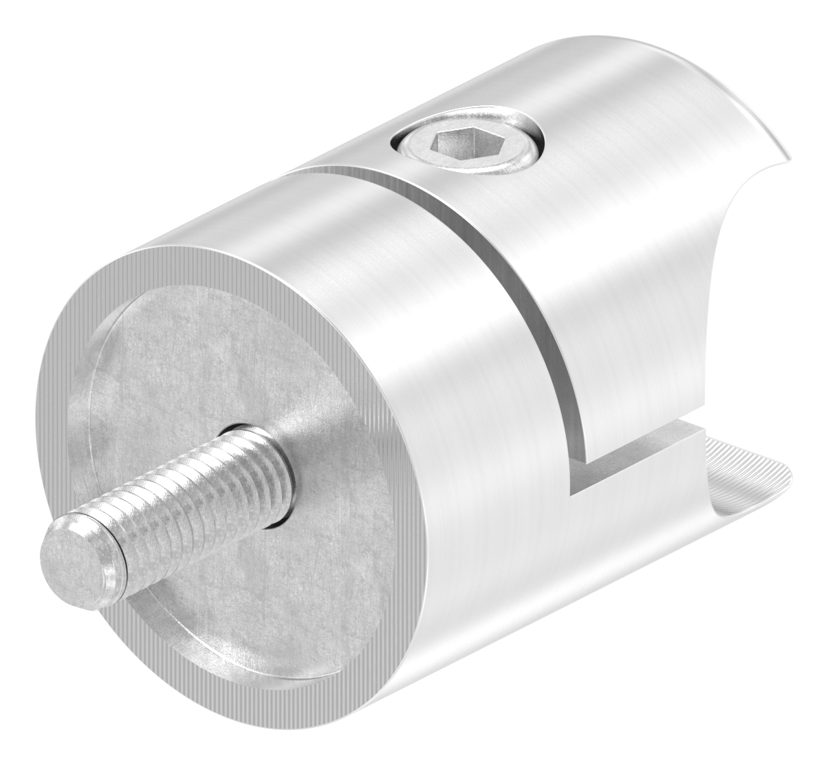 Halter für rundes Klemmprofil 21,3mm Anschluss: flach, V2A