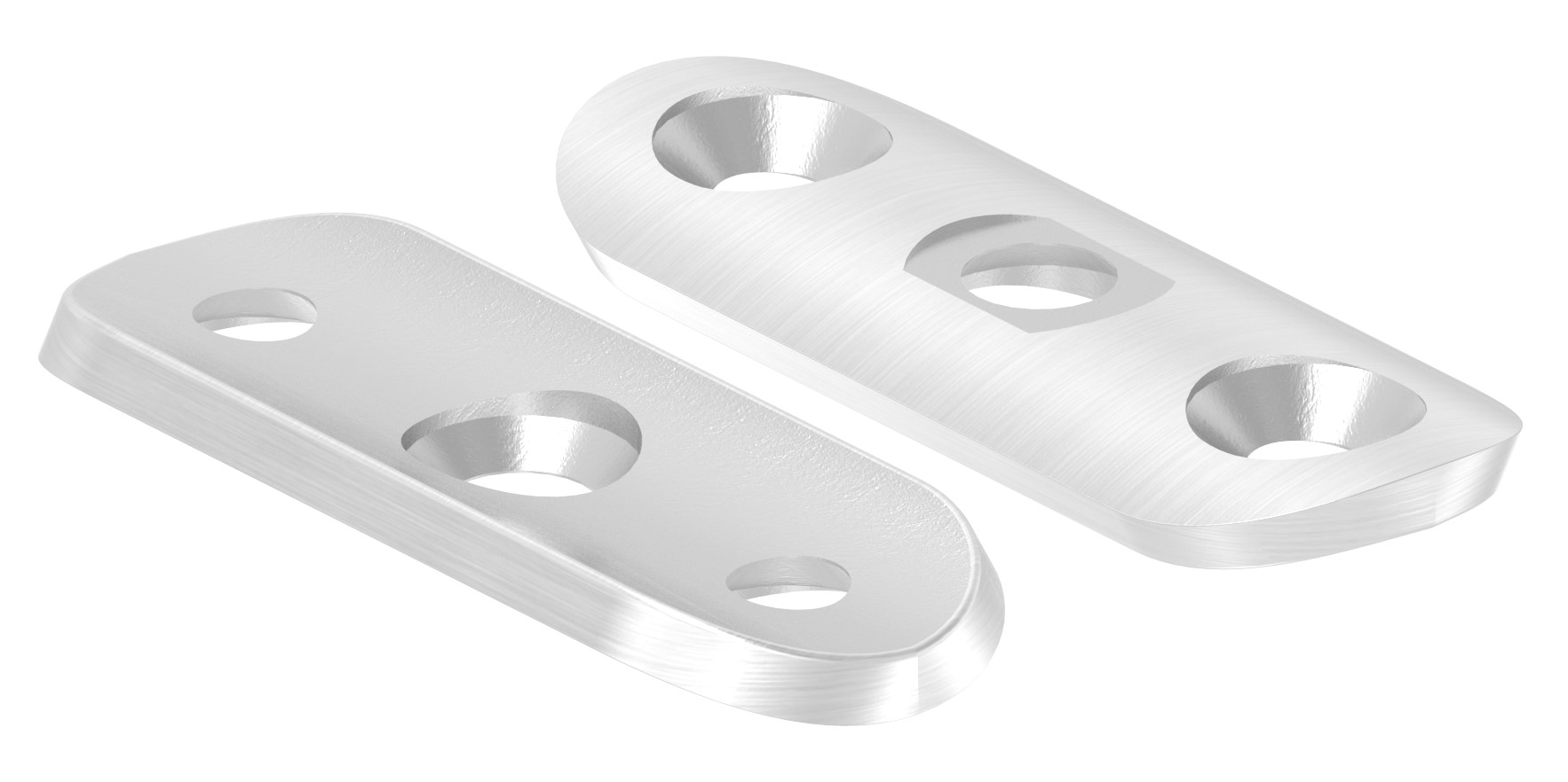 Handlaufanschlussplatte, 42,4mm, Bohrungen gesenkt, V2A