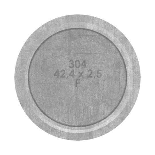 Rohrabschlussstopfen mit Stift für Rohr 42,4x2,5mm, V2A