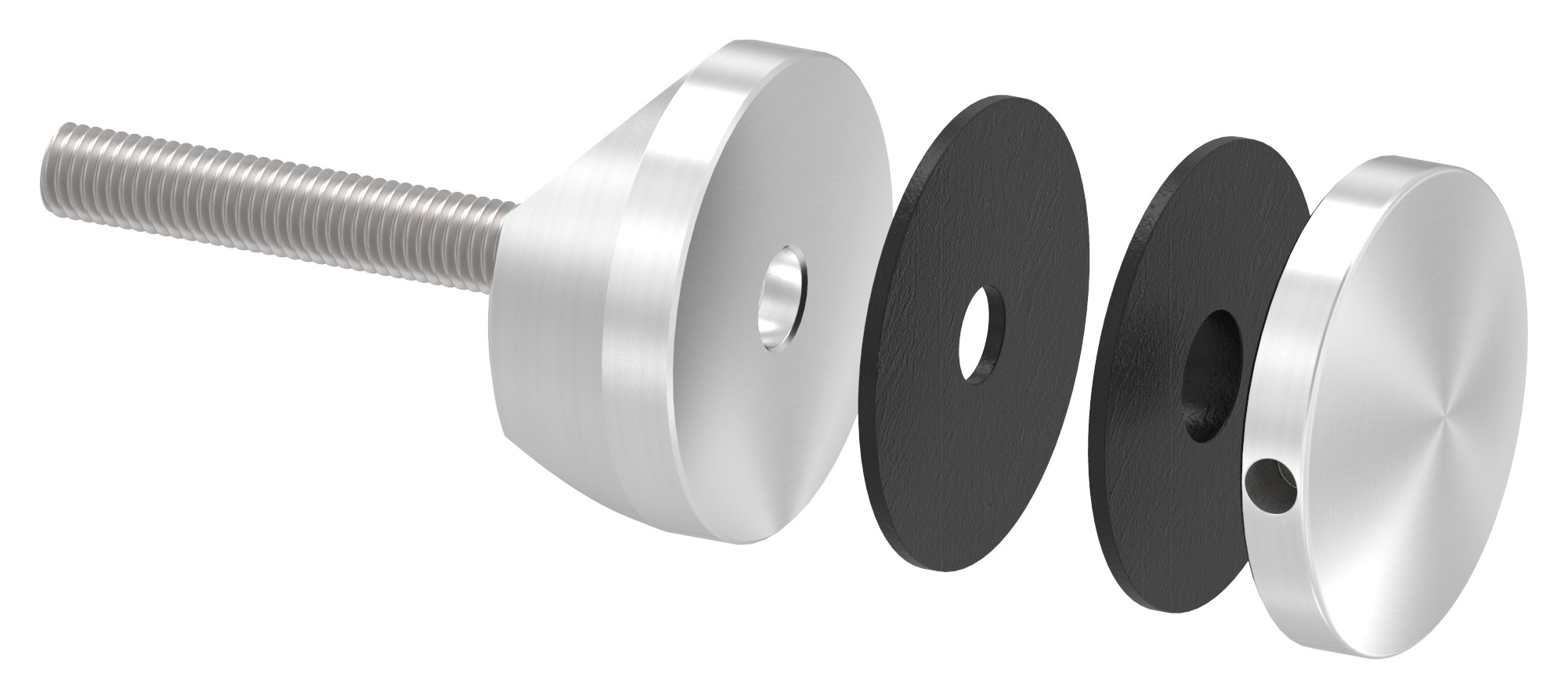 Glaspunkthalter 52mm, Anschluss: 42,4mm, V2A