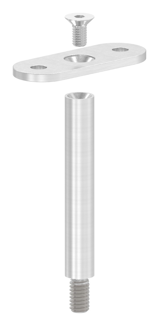 Stift Ø 12mm mit gerader Handlaufanschlussplatte, V2A