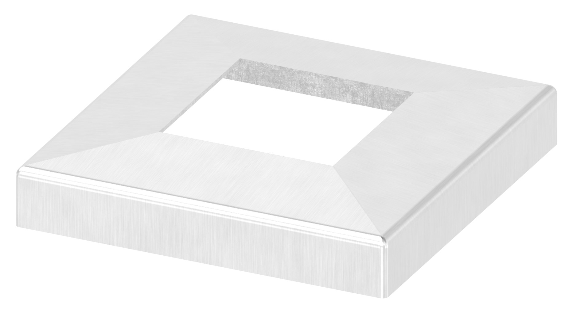 Abdeckrosette, 129x129x25mm für 60x60mm, V4A